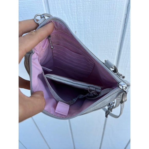 Baggallini Crossbody Purse, Silver, Pockets, 8" x 9" x 2.5" - Picture 8 of 8